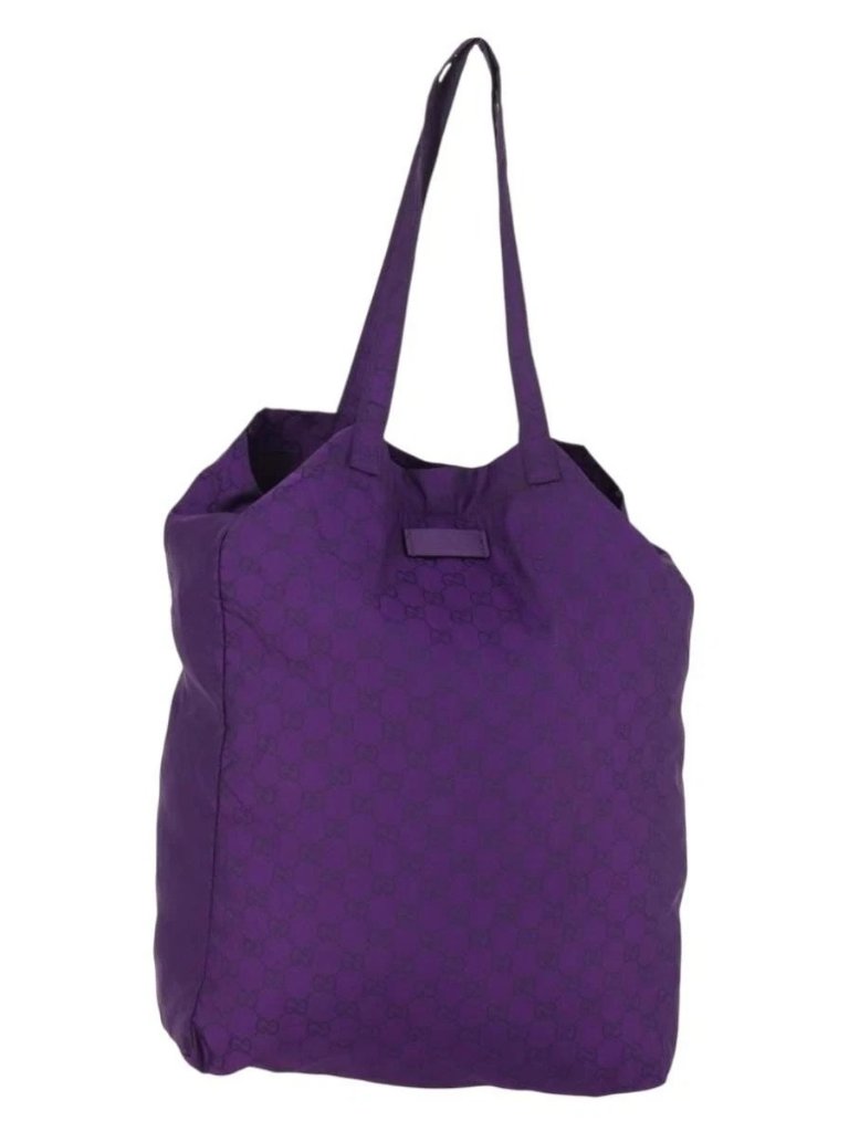 Gucci Gg Canvas Shoulder Bag Nylon Purple 281487 Auth 169451